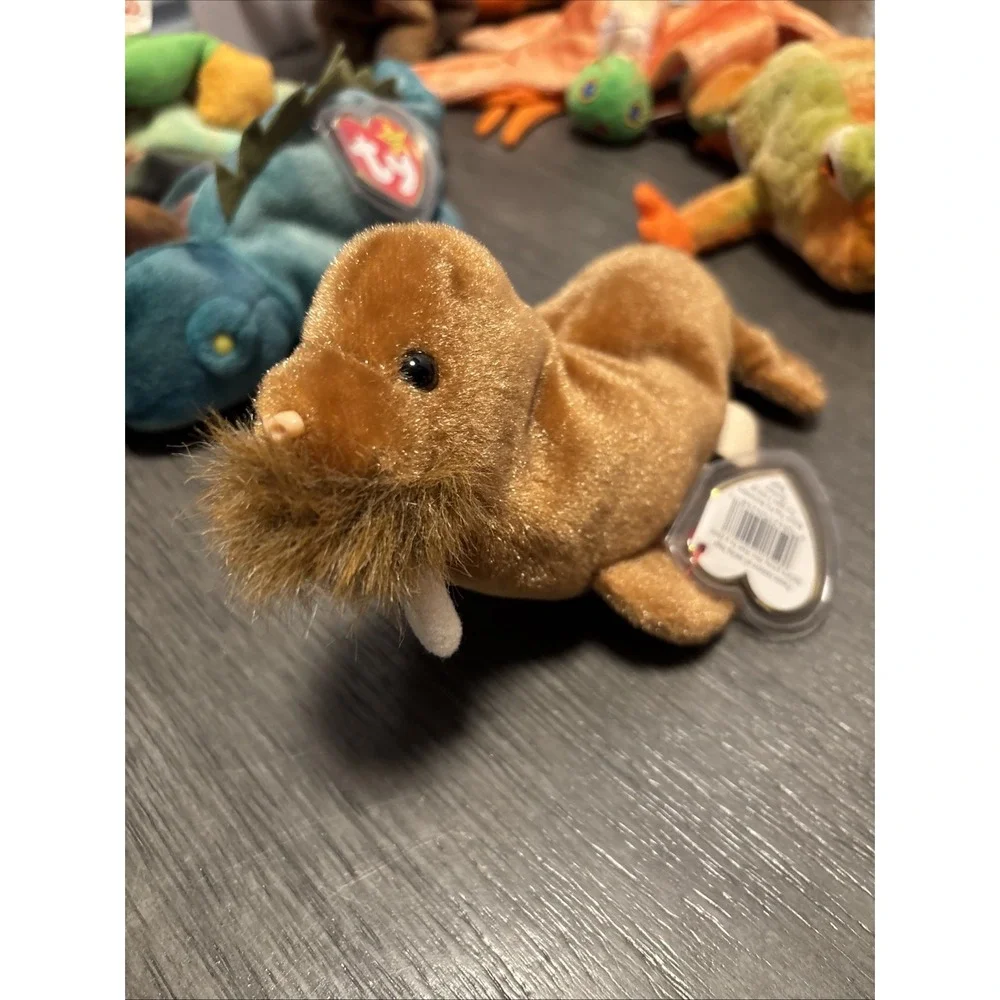 Lot Of 17 TY Beanie Babies - All with Tags Except 3 Frog Crab Pelican Bear Aruba